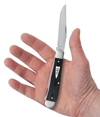 Case Smooth Black Micarta Trapper Pocket Knife 4.13