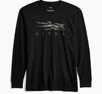 Sitka Men's Long Sleeve Optifade T Shirt: BLACK ELEVATED II