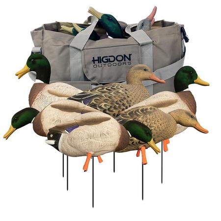 Higdon Magnum Full-Body Mallard, Variety Pack, Flocked Heads + Bag